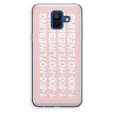 Hotline bling pink: Samsung Galaxy A6 (2018) Transparant Hoesje