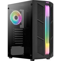 Aerocool prime v2 midi tower behuizing (zwart | 2x usb-a | rgb | window)