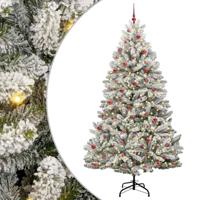VidaXL Kunstkerstboom met 300 led groen en wit 270 cm pvc en metaal