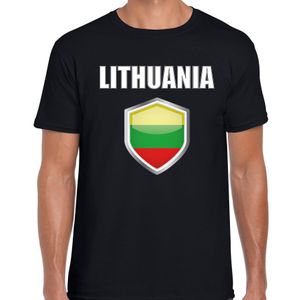 Litouwen fun/ supporter t-shirt heren met Litouwse vlag in vlaggenschild 2XL  -