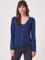 Basic fijngebreid vest met V-hals van biologisch cashmere
