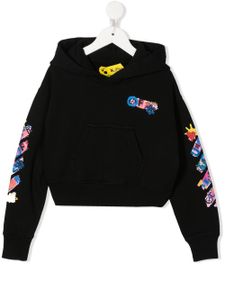 Off-White Kids hoodie crop à logo imprimé - Noir