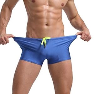 Voor heren Zwemshorts Lange zwembroeken Dagelijks Strand Ademend Sneldrogend Trekkoord Elastische taille Effen Korte Sport Casual Sportkleding Zwart Wit Rekbaar Lightinthebox