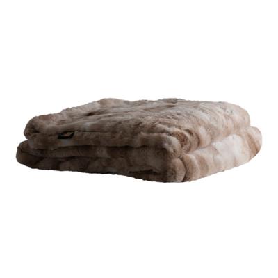 Linde Beige imitatiebont bedsprei in cadeauverpakking 220x240