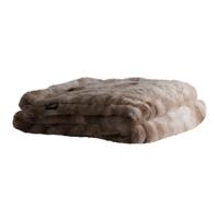 Linde Beige imitatiebont bedsprei in cadeauverpakking 220x240