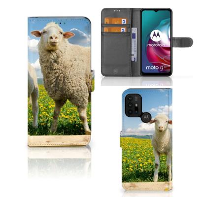Motorola Moto G10 | G20 | G30 | Telefoonhoesje | Met pasjeshouder | Schaap en Lammetje