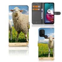 Motorola Moto G10 | G20 | G30 | Telefoonhoesje | Met pasjeshouder | Schaap en Lammetje