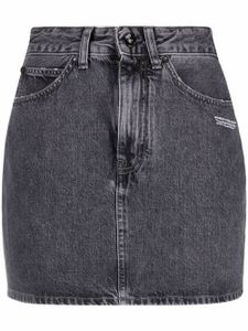 Off-White minijupe en jean à logo imprimé - Gris