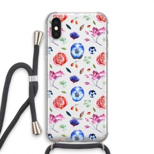Bloemetjes: iPhone X Transparant Hoesje met koord