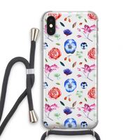Bloemetjes: iPhone X Transparant Hoesje met koord