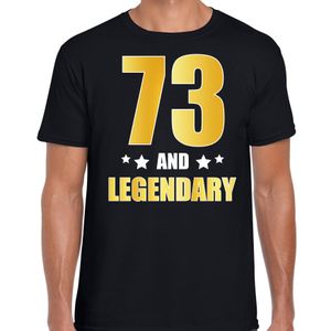 73 and legendary verjaardag cadeau t-shirt goud 73 jaar zwart voor heren