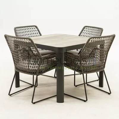 Tuinset Babilonia met Castilla negro 100x100cm tafel