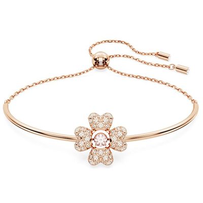 Swarovski 5674487 Armband Idyllia Klavertje rosekleurig-wit max. 24 cm