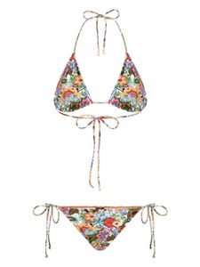 ETRO bikini à imprimé Bouquet - Vert