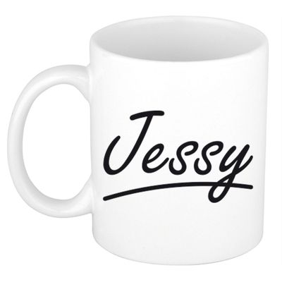 Naam cadeau mok / beker Jessy met sierlijke letters 300 ml Naam cadeau mok / beker Jessy met sierlijke letters 300 ml