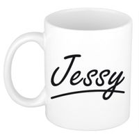 Naam cadeau mok / beker Jessy met sierlijke letters 300 ml