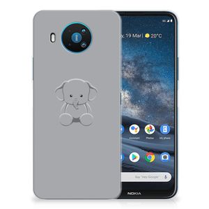 Nokia 8.3 Telefoonhoesje met Naam Grijs Baby Olifant