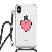 Hartje: iPhone XS Transparant Hoesje met koord