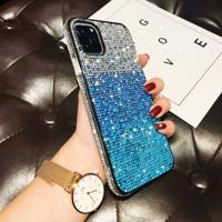 Voor iPhone 11 Pro PC + Crystal Diamond Tri-Color Gradient beschermende case (gradiënt blauw)