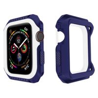 Smart Watch schokbestendig twee kleur beschermende case voor Apple Watch serie 3 38mm (wit blauw)
