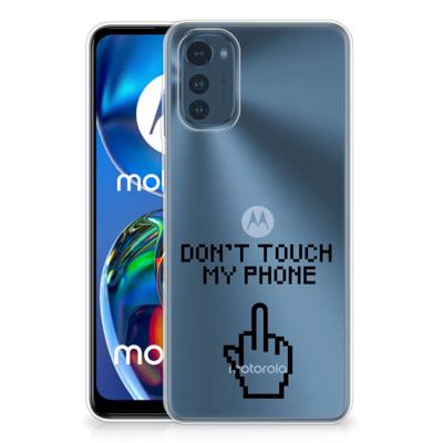 Motorola Moto E32/E32s Silicone-hoesje Finger Don't Touch My Phone Motorola Moto E32/E32s Silicone-hoesje Finger Don't Touch My Phone