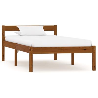 Bedframe massief grenenhout honingbruin 100x200 cm