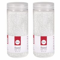 4x pakjes fijn decoratie zand wit 475 ml