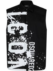 DSQUARED2 chemise en coton à logo imprimé - Noir