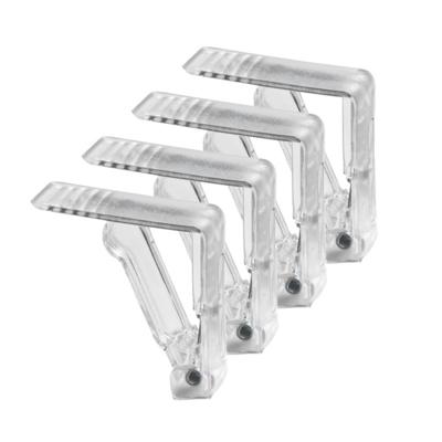 Tafelkleed klemmen - 4x - transparant - kunststof - 6 x 2 x 6 cm - voor tafels Tafelkleed klemmen - 4x - transparant - kunststof - 6 x 2 x 6 cm - voor tafels