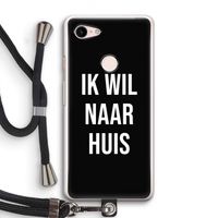 Ik wil naar huis - Zwart: Pixel 3 Transparant Hoesje met koord