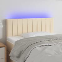 Hoofdbord LED 90x5x78/88 cm stof crèmekleurig