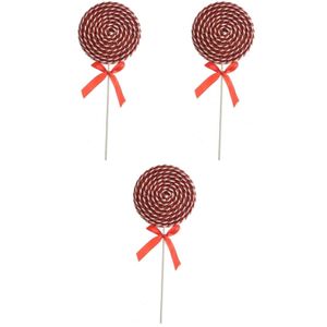 3x Rood/witte lolly kerstversiering hangdecoratie 36 cm