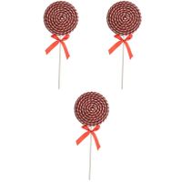 3x Rood/witte lolly kerstversiering hangdecoratie 36 cm