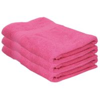 3x Voordelige badhanddoeken fuchsia roze 70 x 140 cm 420 grams   - - thumbnail