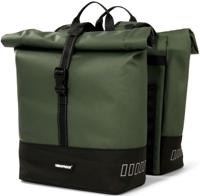Gerecyclede dubbele fietstas Urban Proof Rolltop 38 liter 30 x 15 x 42 cm - groen