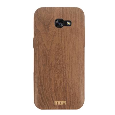 MOFI voor Galaxy A7 (2017) houtstructuur TPU beschermende Back Cover Case(Brown)