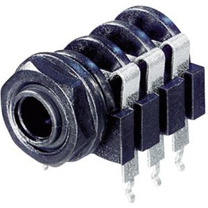 Rean AV NYS 219 Jackplug 6,35 mm Bus, inbouw horizontaal Aantal polen: 3 Stereo Zwart 1 stuk(s)