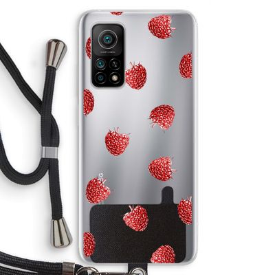 Framboosjes: Xiaomi Mi 10T 5G Transparant Hoesje met koord