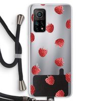Framboosjes: Xiaomi Mi 10T 5G Transparant Hoesje met koord
