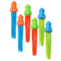 Duikringen inktvissen - 6x stuks - gekleurd - kunststof - duik spelletjes - zwembad speelgoed