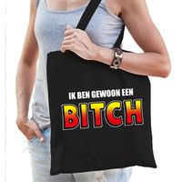 Katoenen tas / shopper zwart Ik ben gewoon een bitch dames