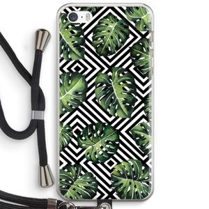Geometrische jungle: iPhone 5 / 5S / SE Transparant Hoesje met koord