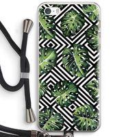 Geometrische jungle: iPhone 5 / 5S / SE Transparant Hoesje met koord