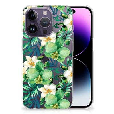 Apple iPhone 14 Pro | TPU Case | Orchidee Groen Apple iPhone 14 Pro | TPU Case | Orchidee Groen