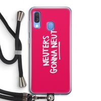 Neuters (roze): Samsung Galaxy A40 Transparant Hoesje met koord