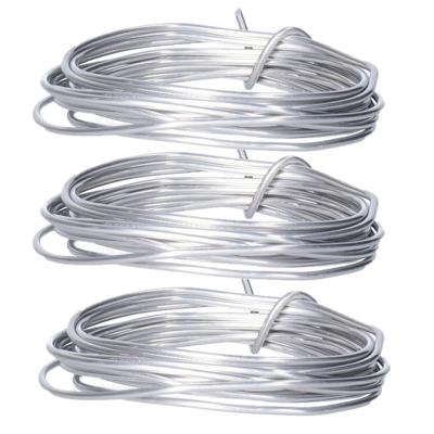 Aluminium draad - 3x rollen - hobby en knutsel draad - 2 mm x 200 cm - Bloemendraad/binddraad - zilv
