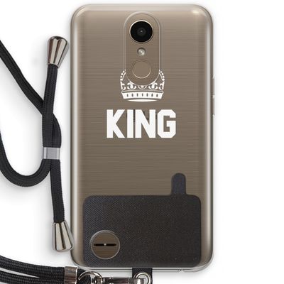 King zwart: LG K10 (2017) Transparant Hoesje met koord