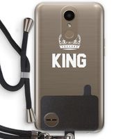 King zwart: LG K10 (2017) Transparant Hoesje met koord
