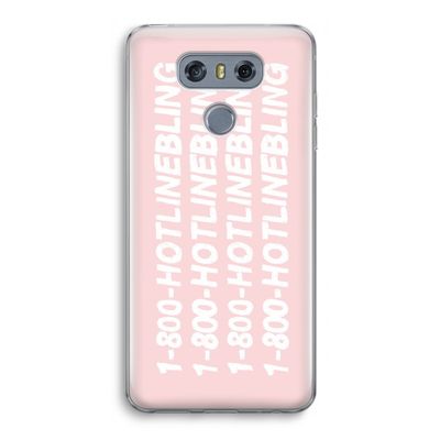 Hotline bling pink: LG G6 Transparant Hoesje