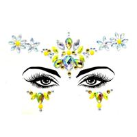 3 PC'S voorhoofd groene Masquerade make-up acryl gezicht sticker stijl: YT-44